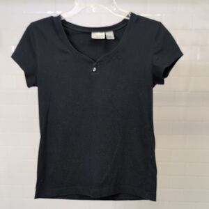 Classic Black V-Neck Women's Top